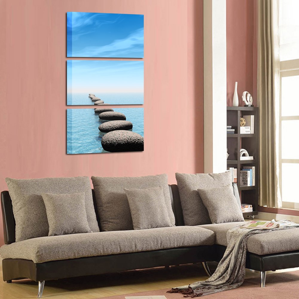 Amazon.com: KREATIVE ARTS - Zen Stone Canvas Wall Art
